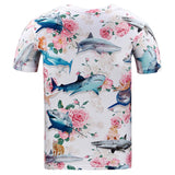 Men's 3D T-Shirt Sharks and Roses