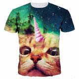 Men's T-Shirt 3D Print Horned Cat