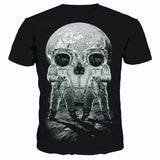 Men's 3D T-Shirt Astronaut Moon Skull