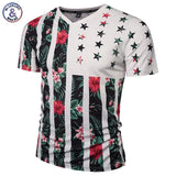 Men's USA Flag Flowers 3D T-Shirt