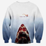 Men's Pullovers 3D Pizza Shark Hoodie