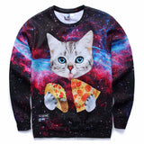 Men's Hoodie 3D Pizza Taco Cat