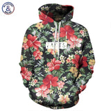 Men's Hoodie 3D Flowers and Greens