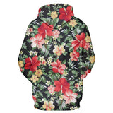 Men's Hoodie 3D Flowers and Greens