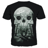 Men's 3D T-Shirt Astronaut Moon Skull