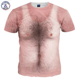 Men's T-Shirt 3D Chest Hair Muscle Tee