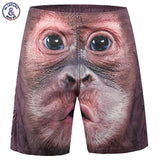 Men's Beach Shorts Monkey Face 3D