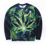 Men's 3D Sweatshirt Galaxy Marijuana Design